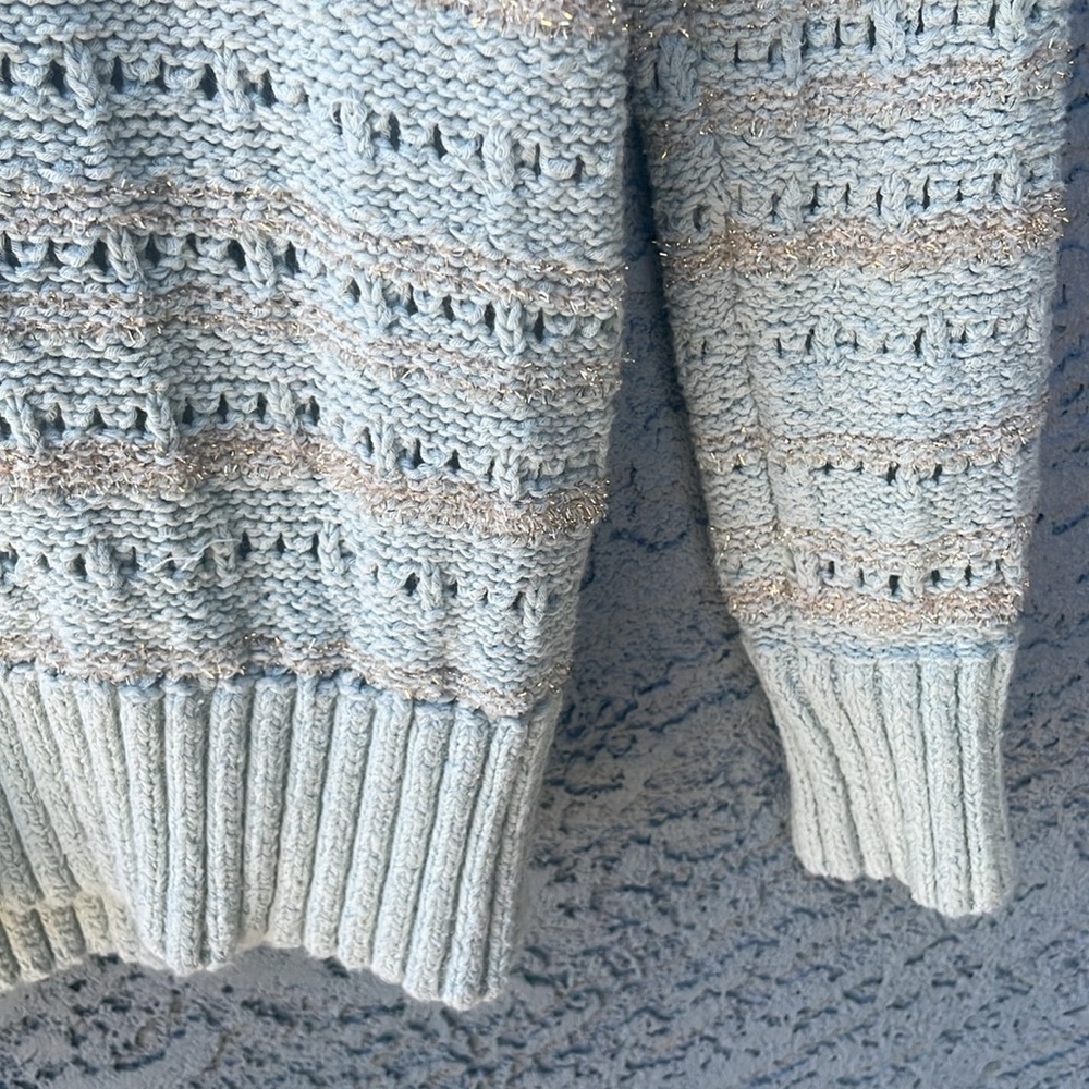 Loft Open Weave Sweater Women’s Mint Green Size XS - Picture 4 of 5
